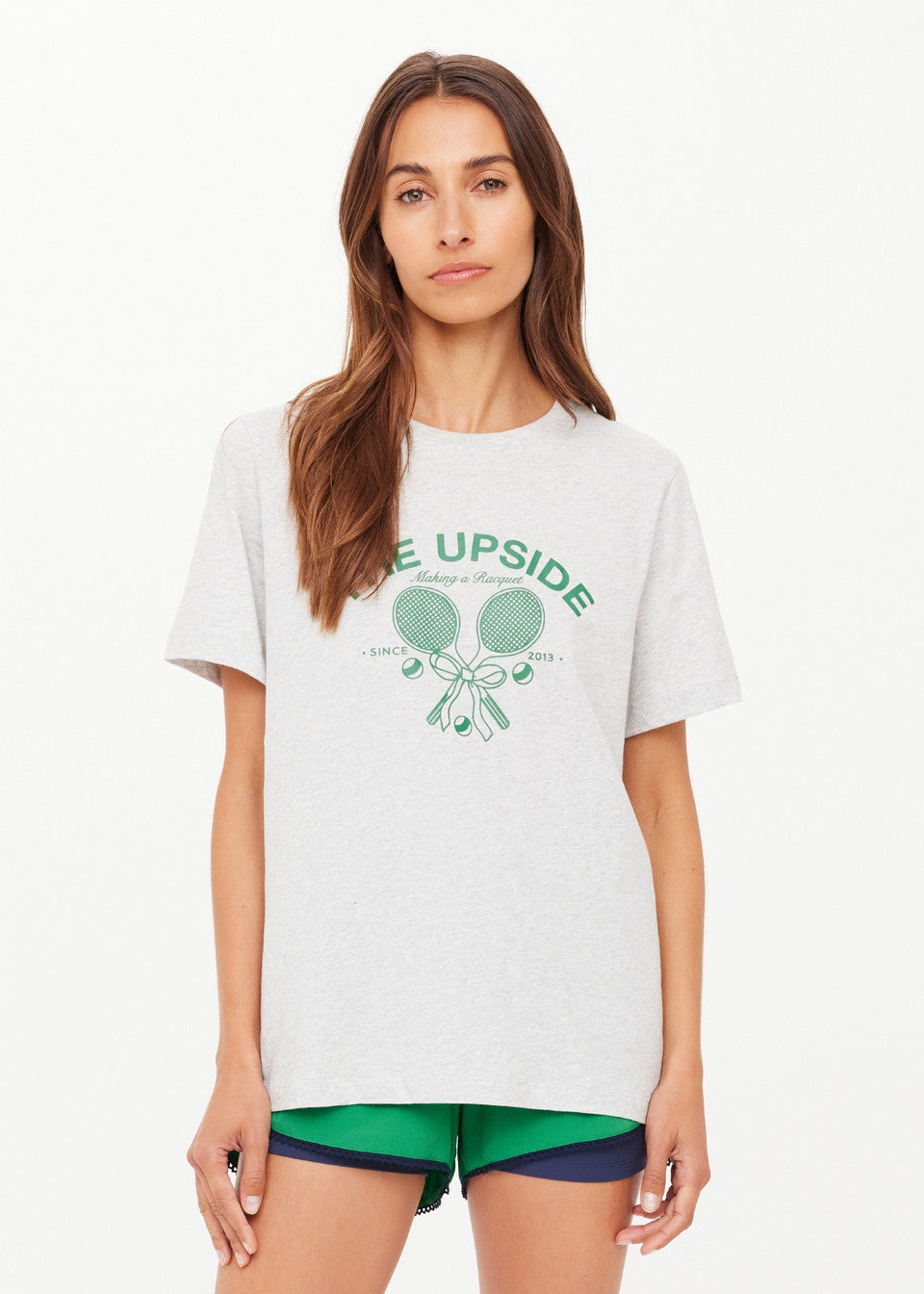 The Upside - Racquet Casey Tee - Grey Marle