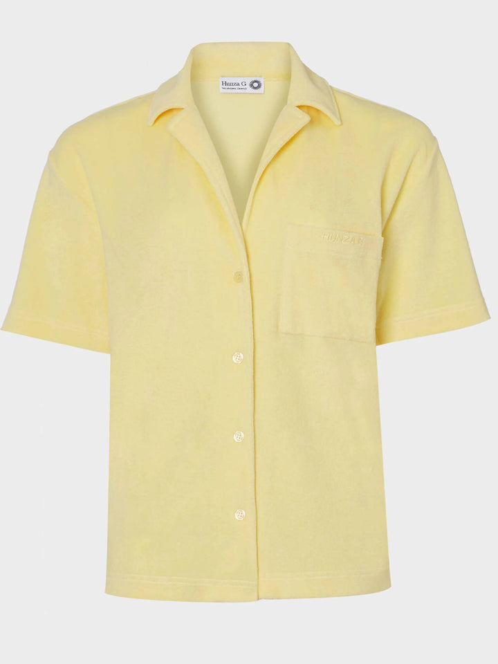 Hunza G Terry Towelling Cuban Shirt Butter
