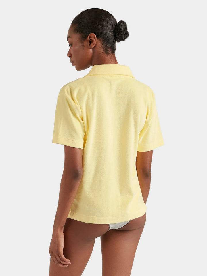 Hunza G Terry Towelling Cuban Shirt Butter