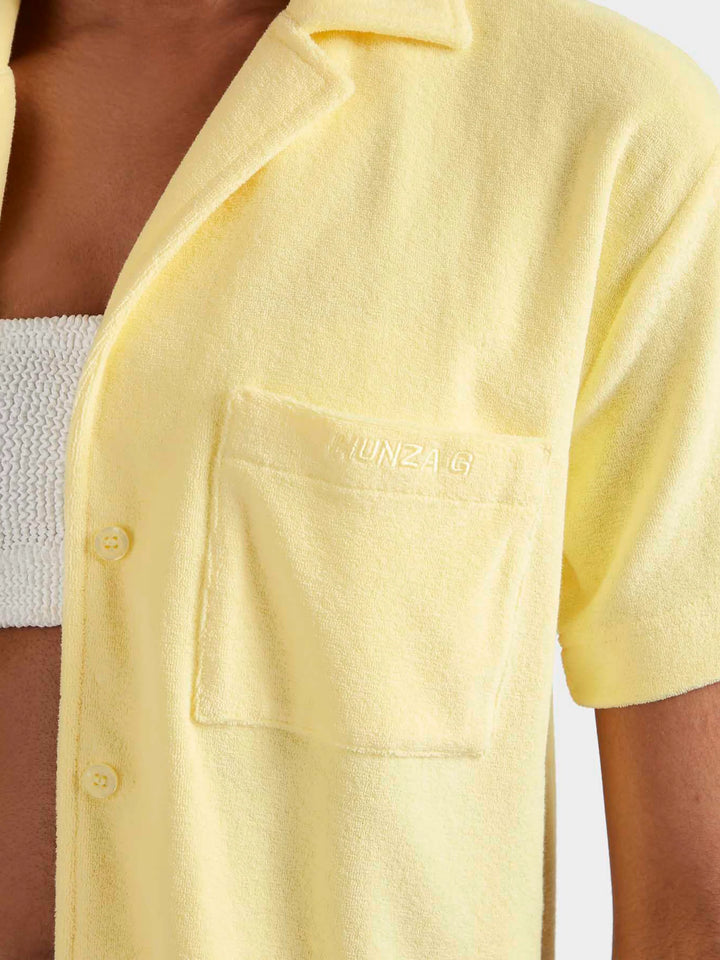 Hunza G Terry Towelling Cuban Shirt Butter