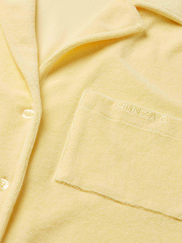 Hunza G Terry Towelling Cuban Shirt Butter