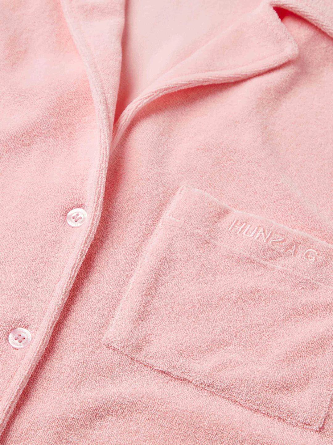 Hunza G Terry Towelling Cuban Shirt Pink