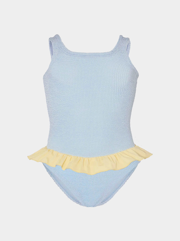 Hunza G - Kids Duo Denise Swim 7-12 - Butter/Metallic Ice Blue