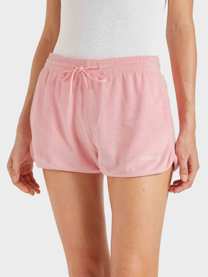 Hunza G Terry Towelling Shorts Pink