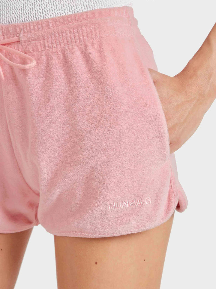 Hunza G Terry Towelling Shorts Pink