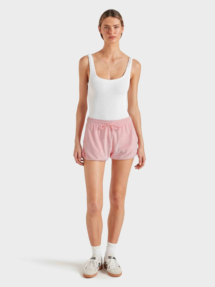 Hunza G Terry Towelling Shorts Pink