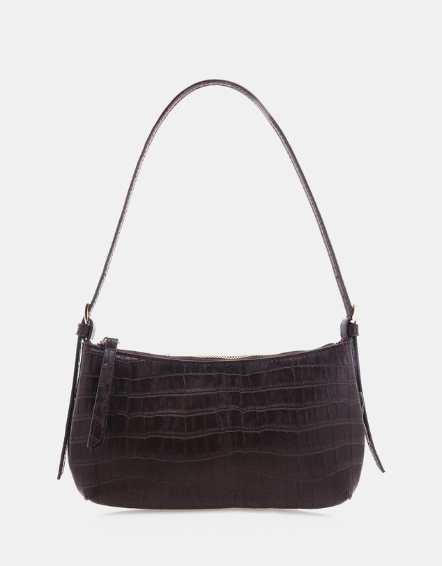 Billini - Elizabeth Shoulder Bag - Chocolate Croc