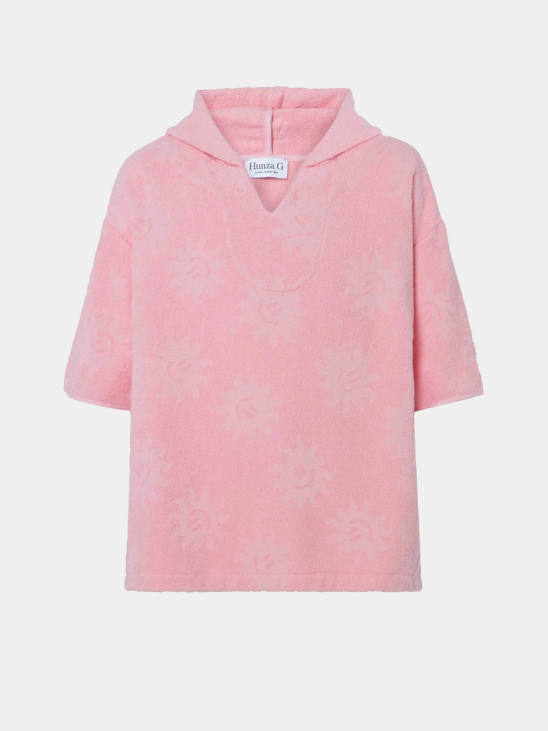 Hunza G Kids Hooded Poncho Sunny Towelling 3- 6 Pink