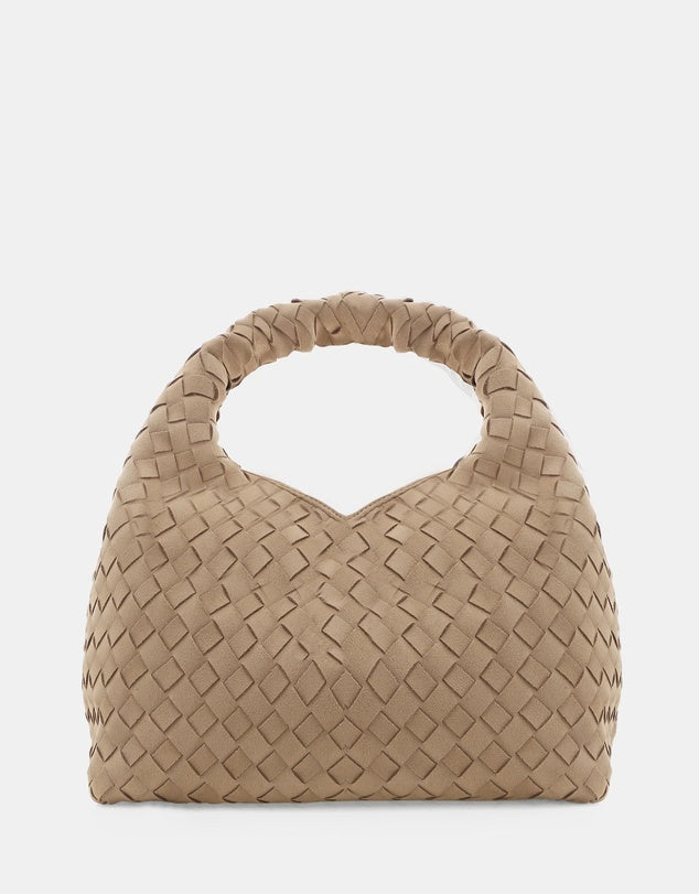 Billini - Solene Woven Handle Bag - Biscuit Suede