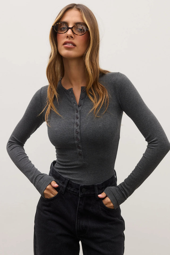 Bayse - Lara Bodysuit - Heather Grey