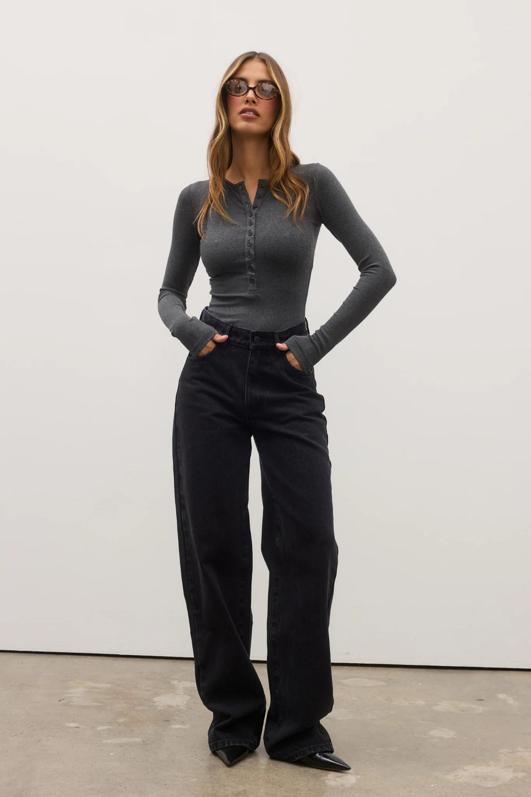 Bayse - Lara Bodysuit - Heather Grey