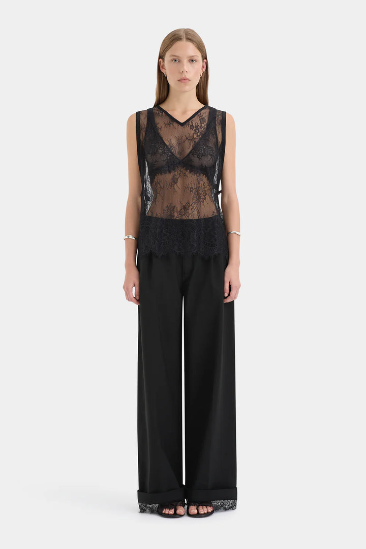 Sir The Label Ingrid Lace Top Black
