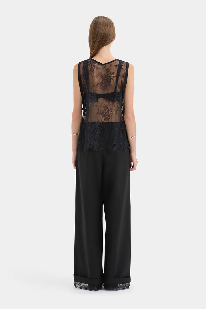 Sir The Label Ingrid Lace Top Black
