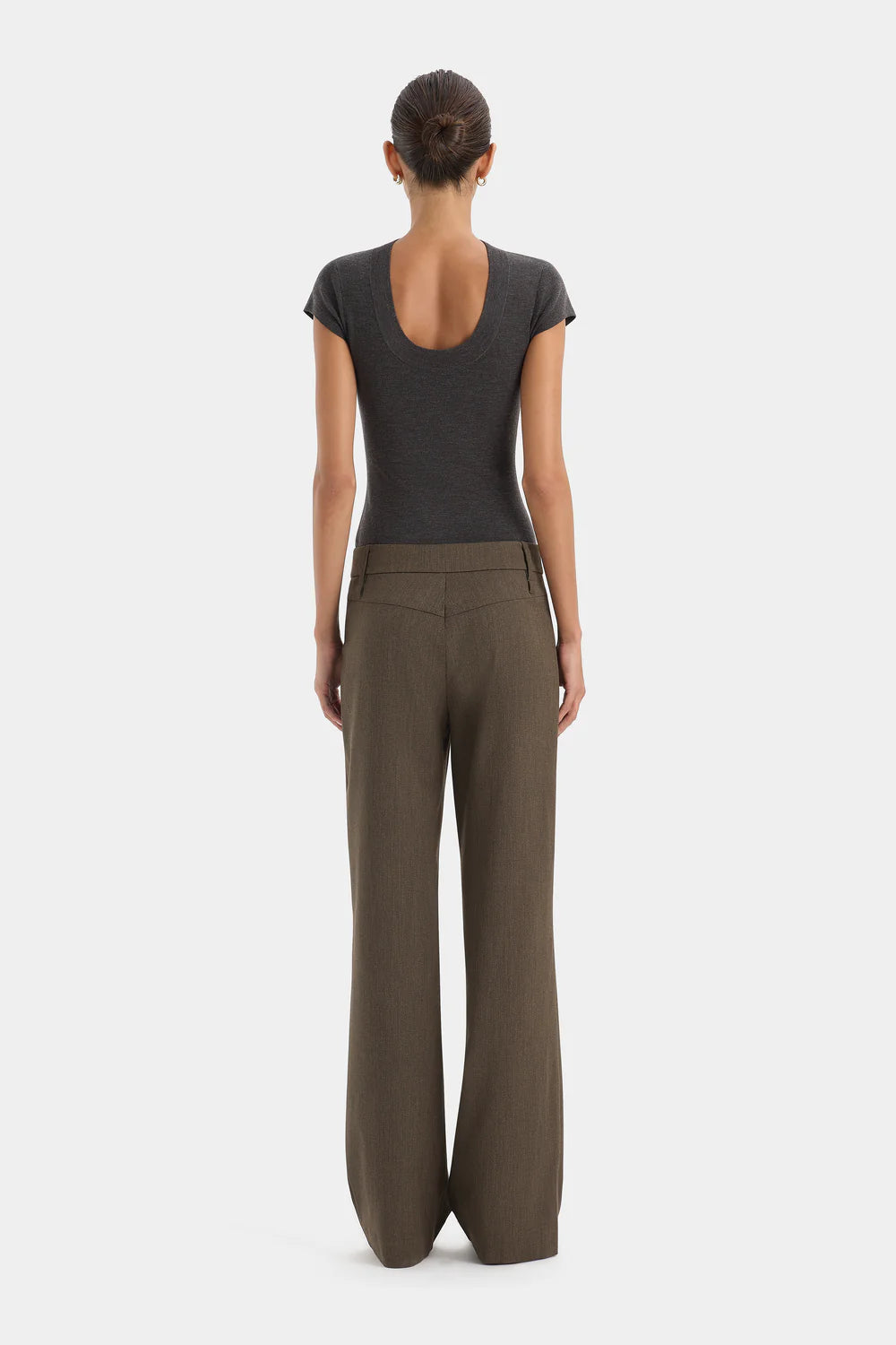 Sir The Label Henrik Straight Leg Trouser Chocolate Marle