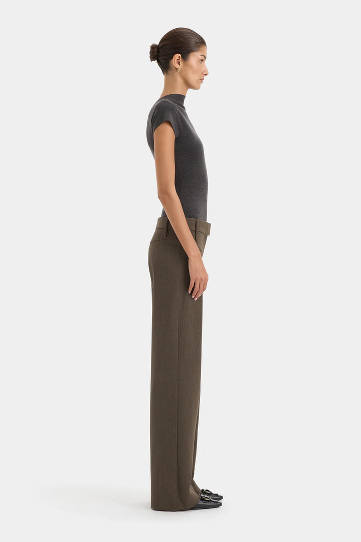 Sir The Label Henrik Straight Leg Trouser Chocolate Marle