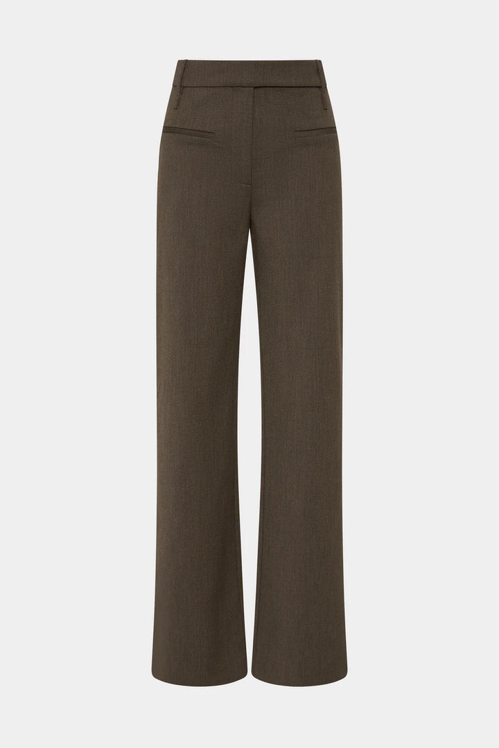 Sir The Label Henrik Straight Leg Trouser Chocolate Marle