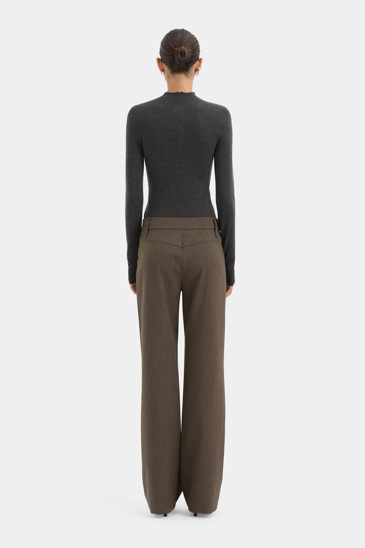 Sir The Label Mikkel Zip Long Sleeve Top Marle