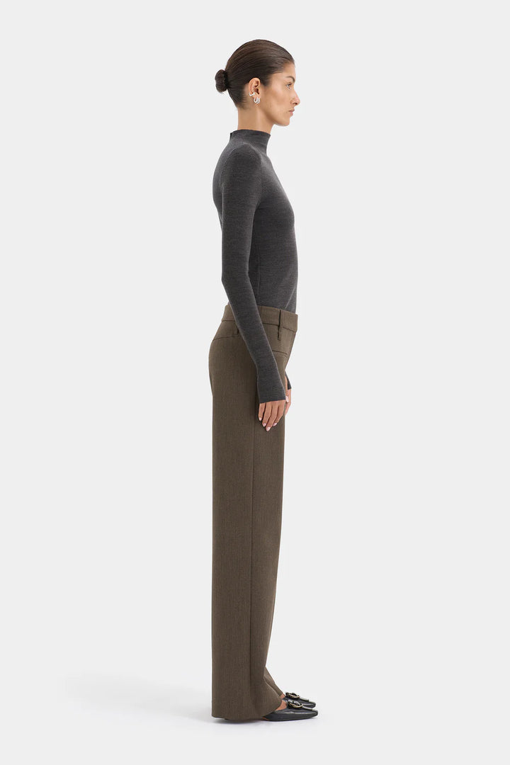 Sir The Label Mikkel Zip Long Sleeve Top Marle