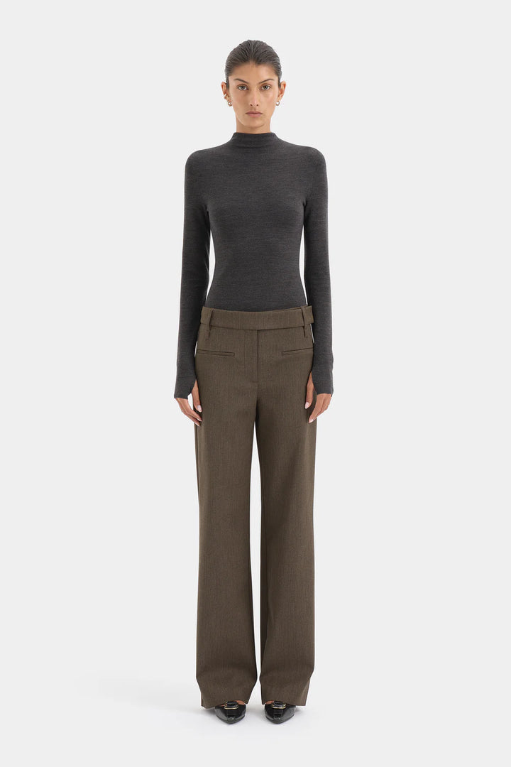 Sir The Label Mikkel Zip Long Sleeve Top Marle