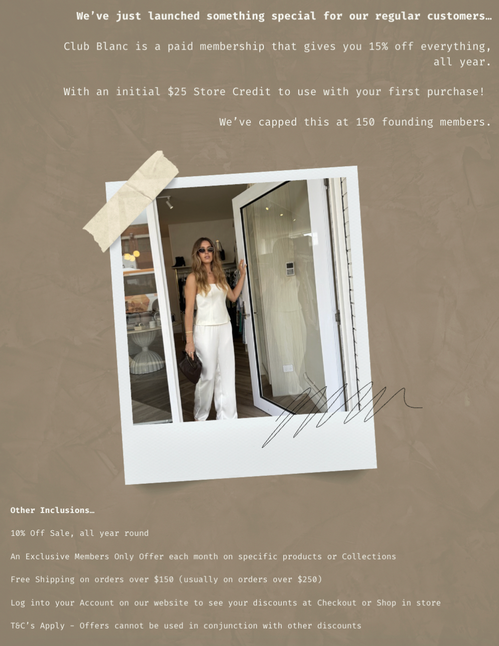 Club Blanc Membership