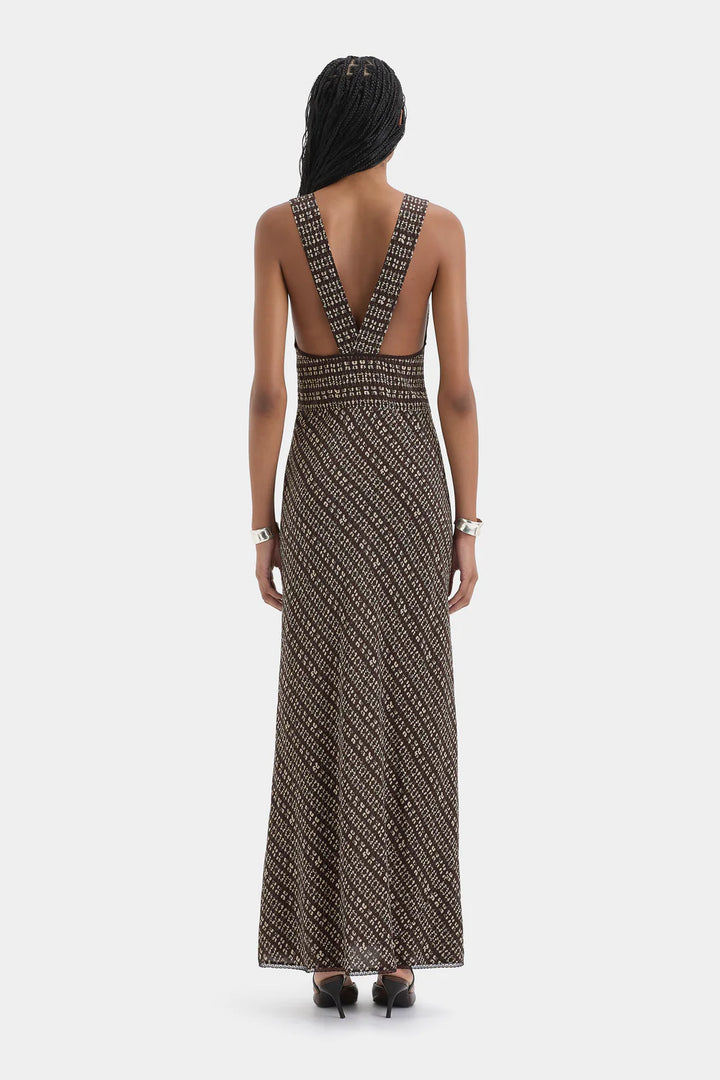 Sir The Label Astrid Cut Out Gown Tisso Plum