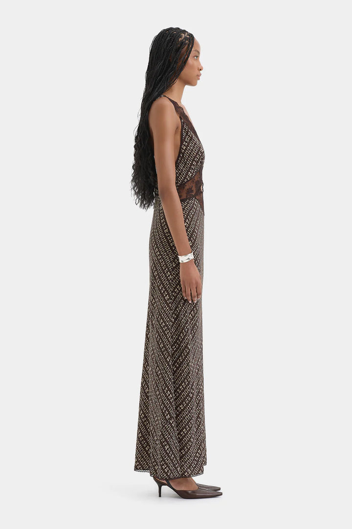 Sir The Label Astrid Cut Out Gown Tisso Plum