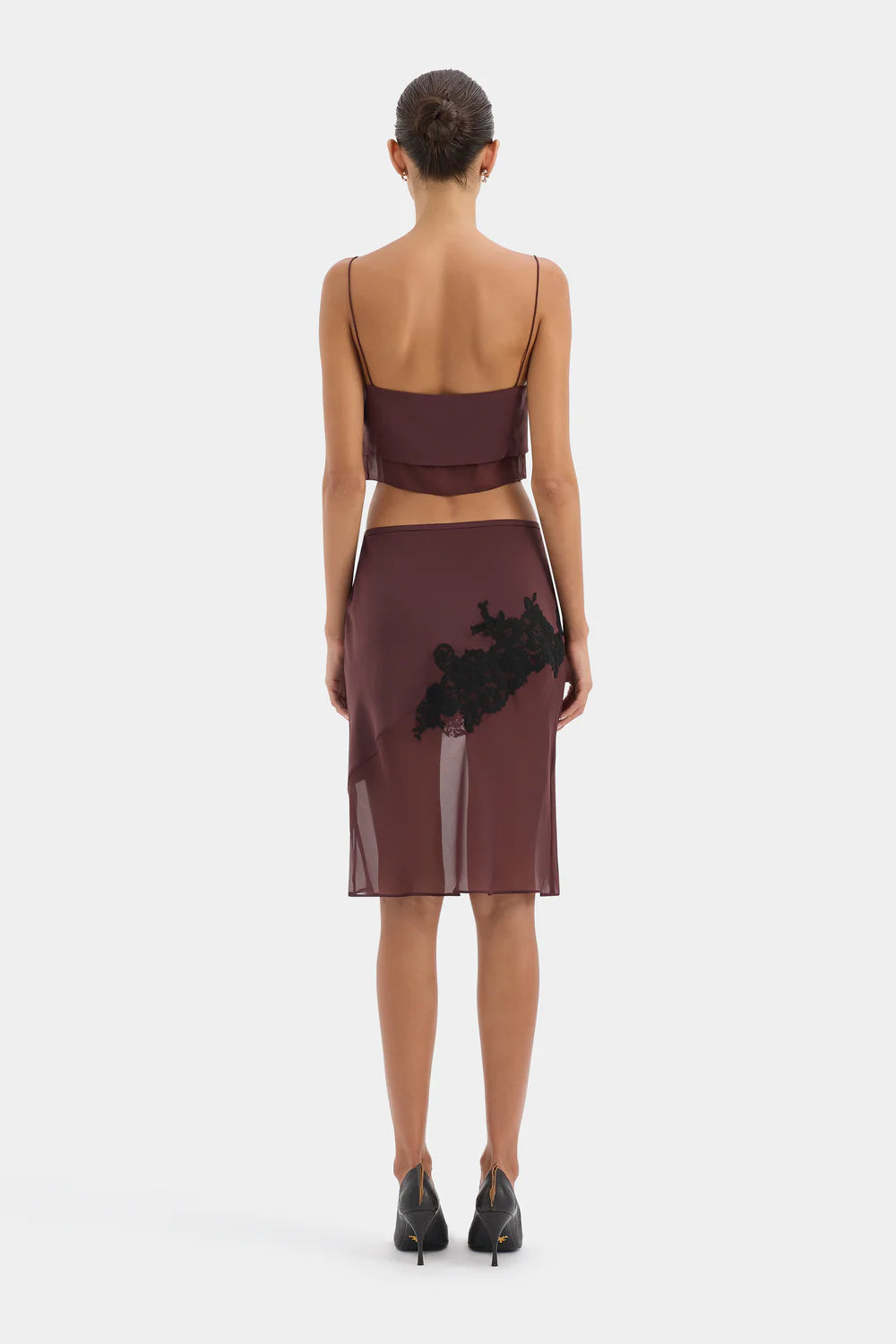 Sir The Label Noria Midi Skirt Dark Plum