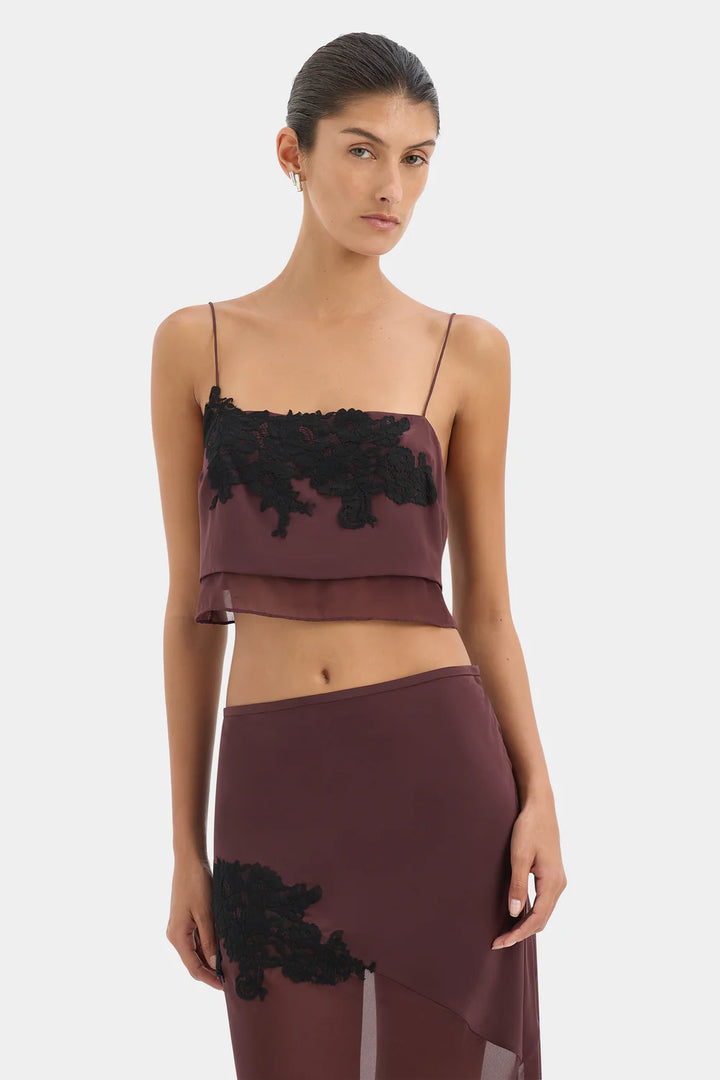 Sir The Label Noria Midi Skirt Dark Plum