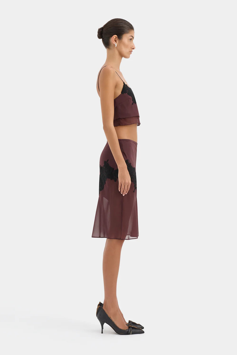 Sir The Label Noria Cropped Cami Dark Plum