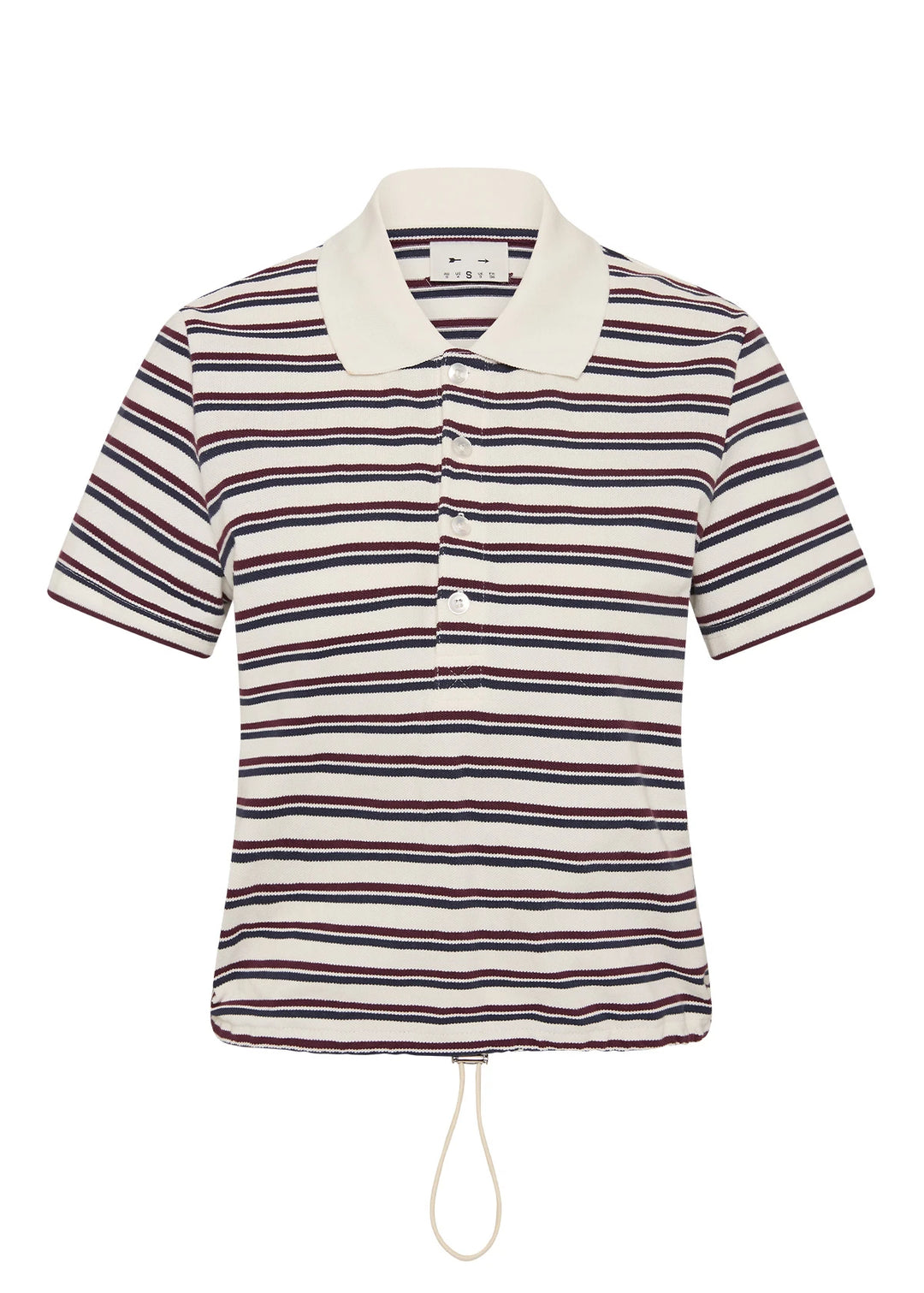 The Upside Sophie Cropped Polo Shirt Stripe
