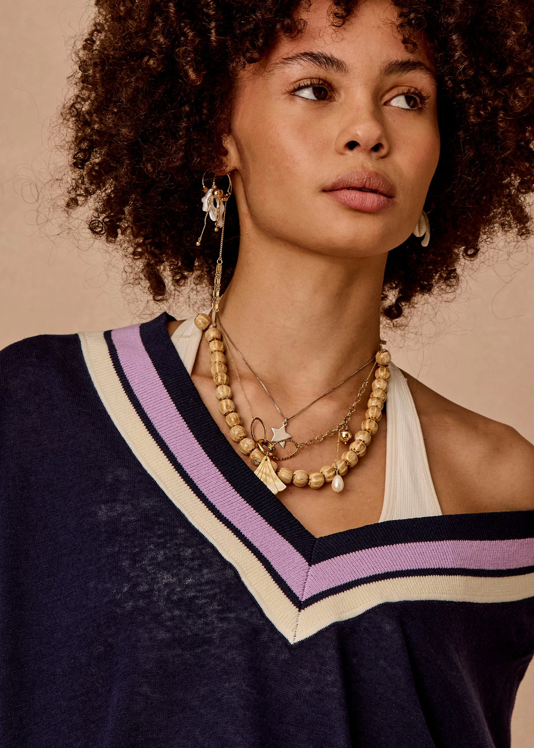 The Upside Bonita V Neck Knit Navy