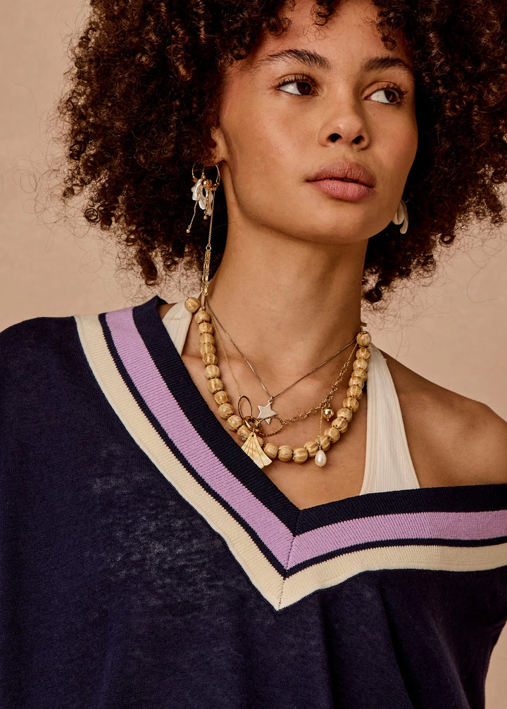 The Upside Bonita V Neck Knit Navy