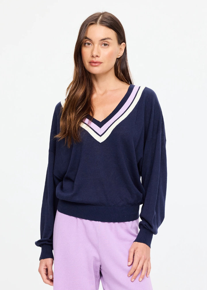The Upside Bonita V Neck Knit Navy