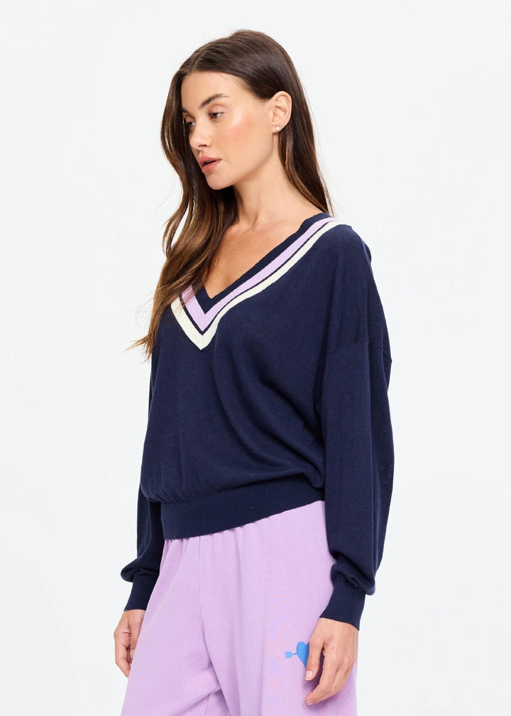 The Upside Bonita V Neck Knit Navy