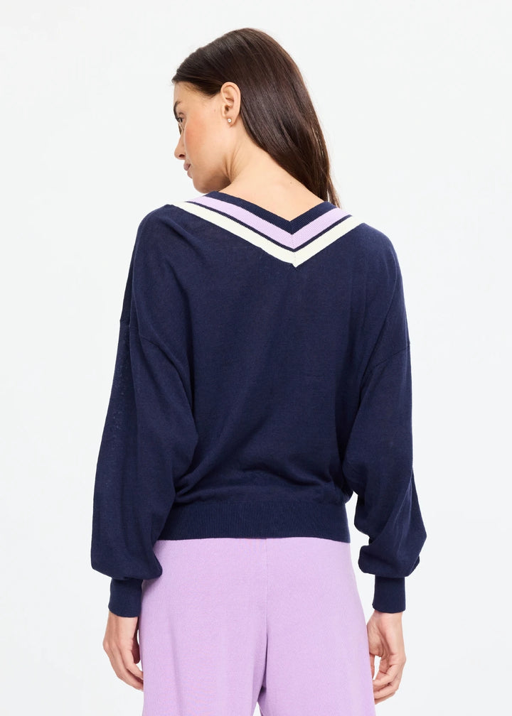 The Upside Bonita V Neck Knit Navy