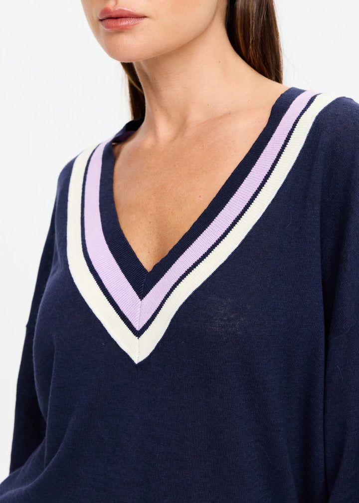 The Upside Bonita V Neck Knit Navy