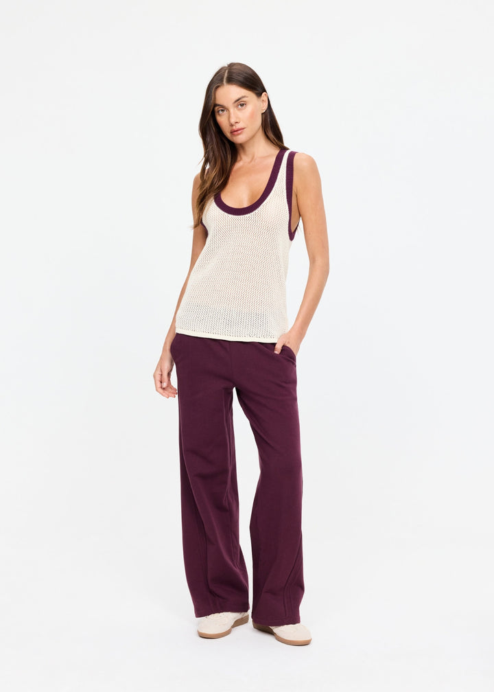 The Upside Fenway Wales Knit Tank Cream