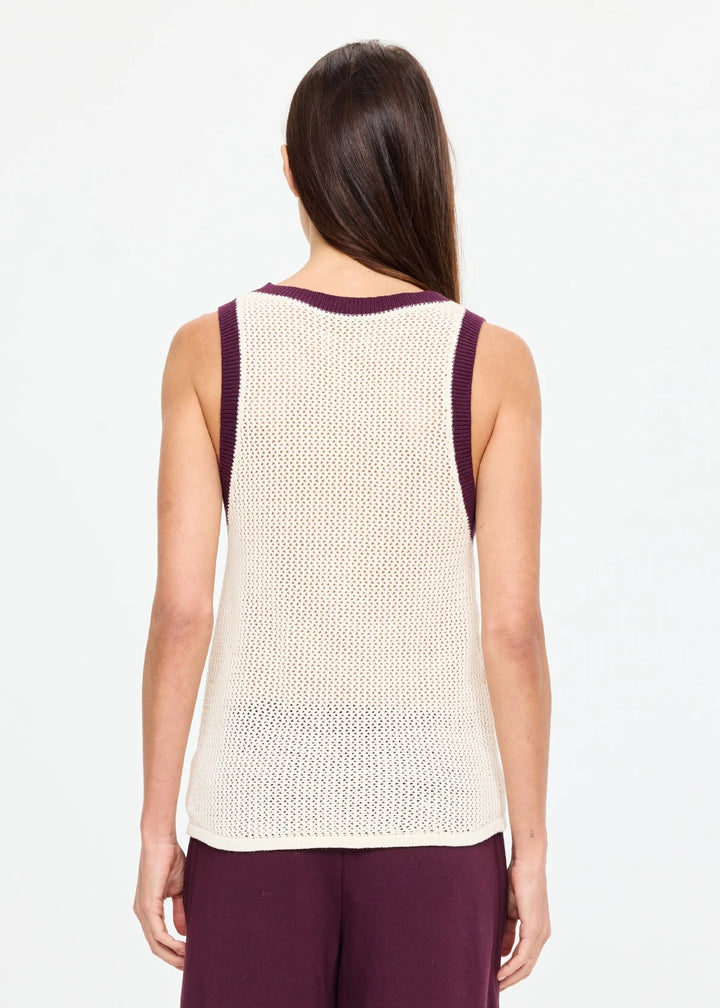 The Upside Fenway Wales Knit Tank Cream