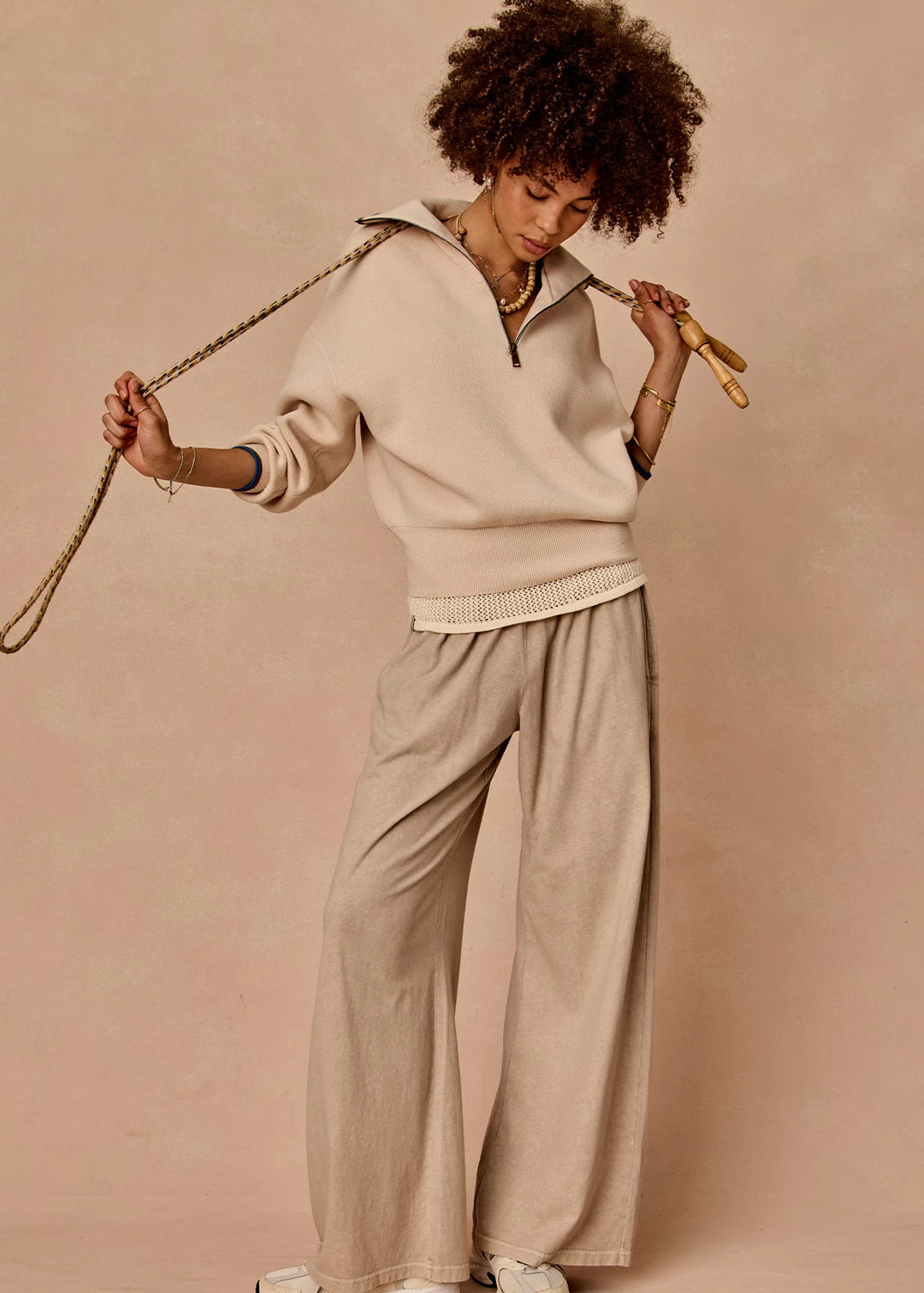 The Upside Soho Tokio Wide Leg Pant Mushroom