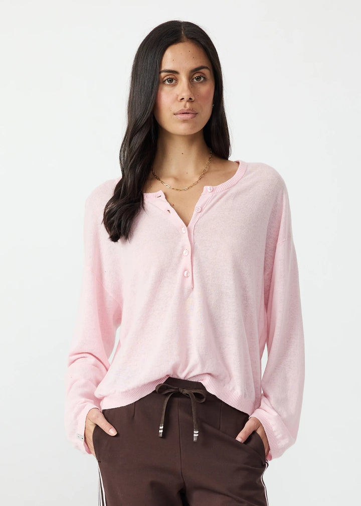 The Upside Rylee Knit Button Top Rosewater