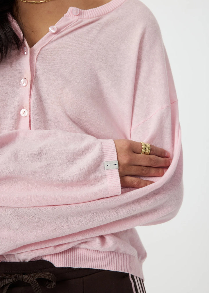 The Upside Rylee Knit Button Top Rosewater