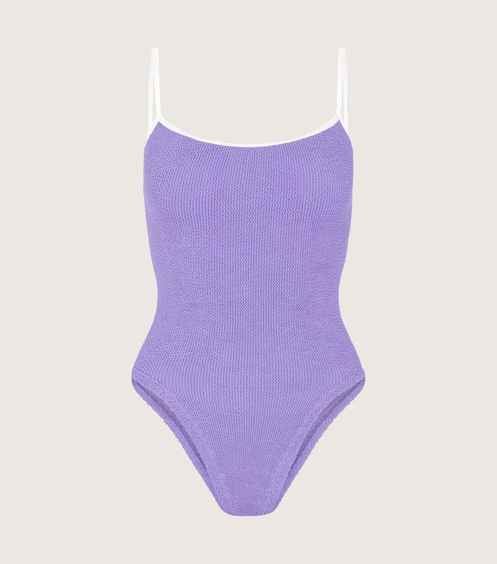 Hunza G - Pamela Swim Contrast - Lilac/White