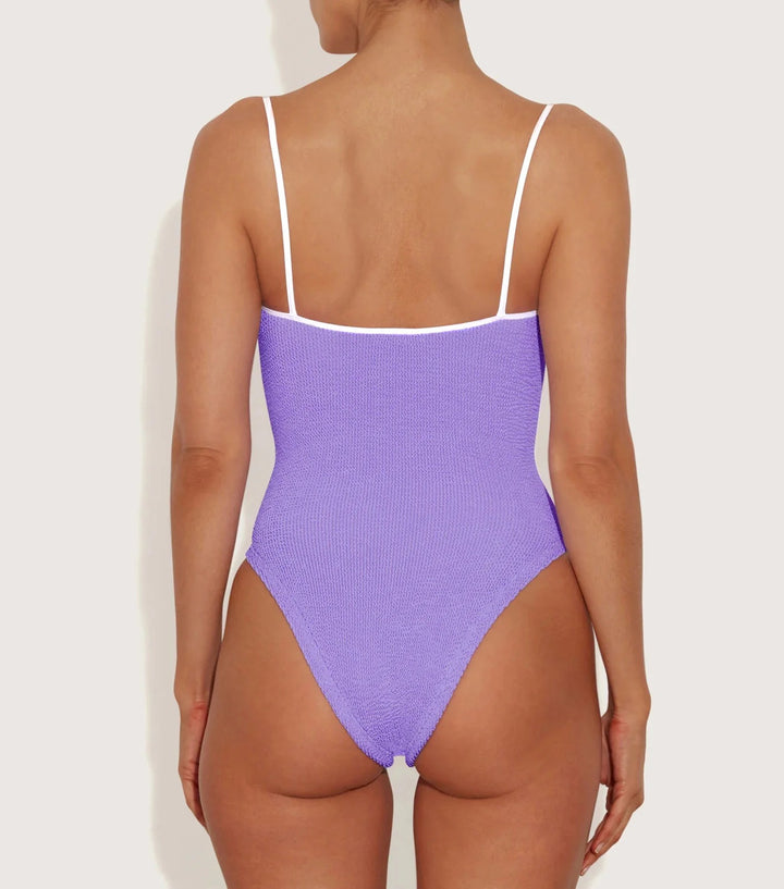 Hunza G - Pamela Swim Contrast - Lilac/White