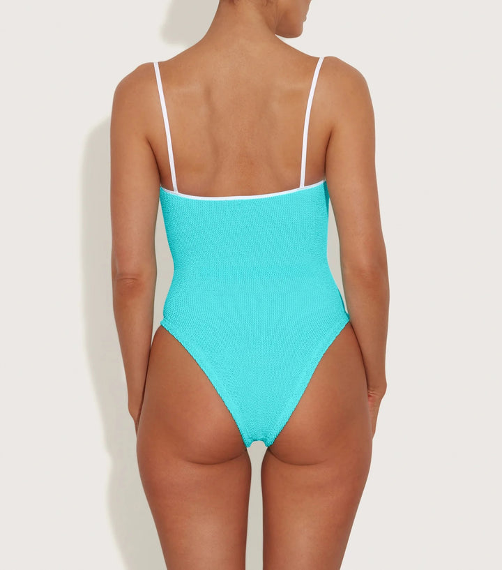 Hunza G - Pamela Swim Contrast - Aqua/White