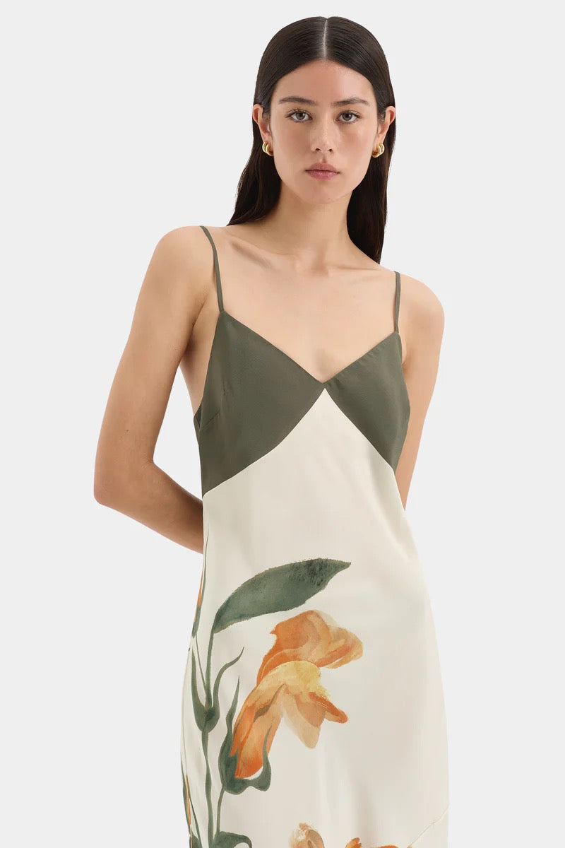 Sir The Label - Constance V Neck Slip Dress - Iris Floral