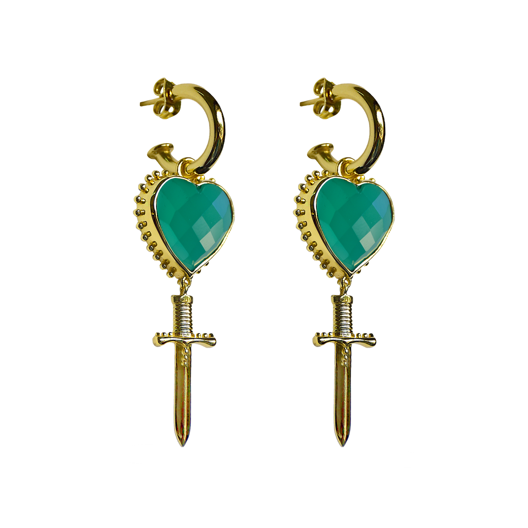 Mountain & Moon - Juliet Earrings - Green Onyx