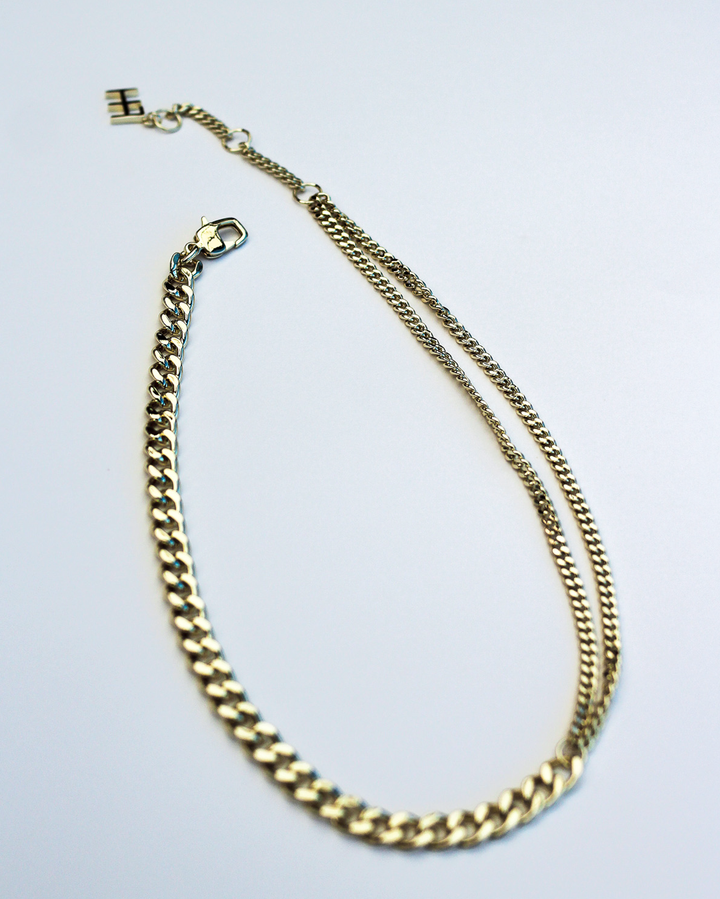 F+H - Amplify Double Curb Chain choker - Brass