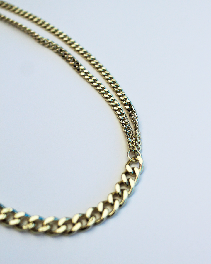 F+H - Amplify Double Curb Chain choker - Brass