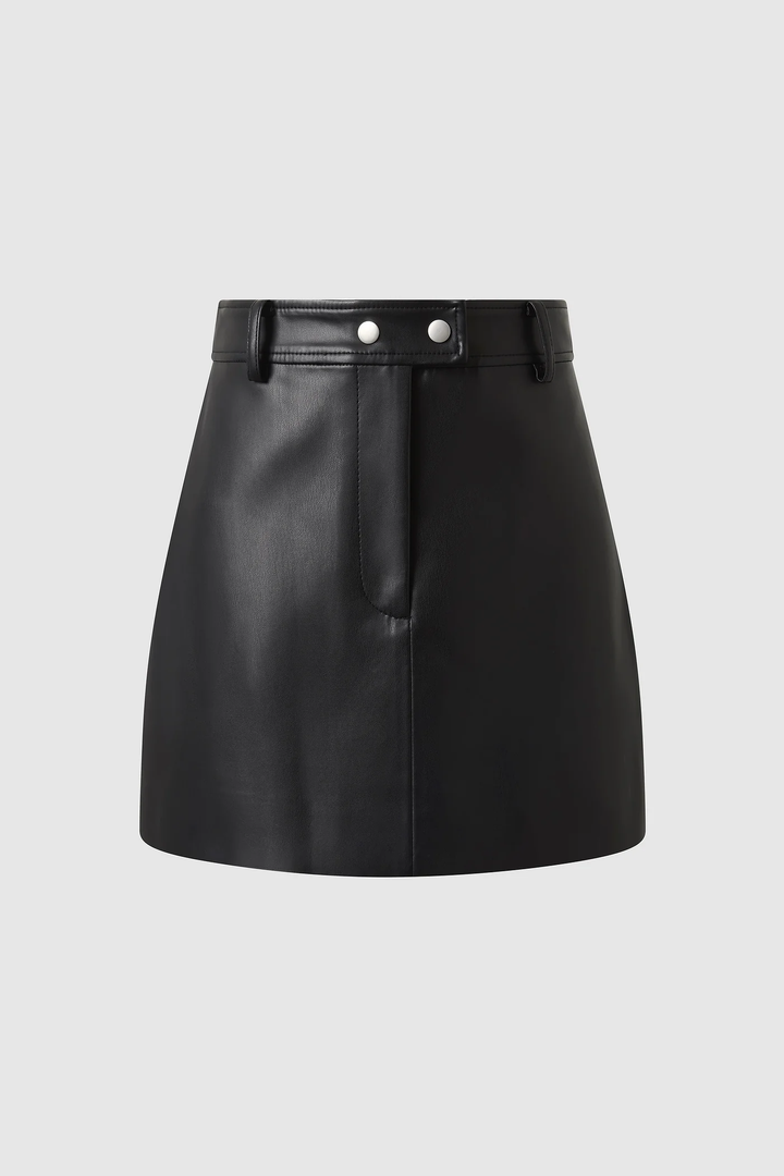 Friend Of Audrey - The Vegan Leather Skirt - Black
