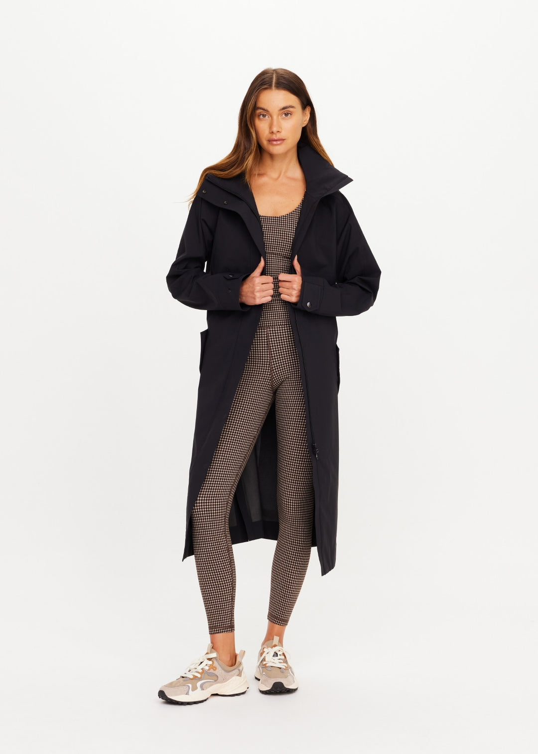 The Upside James Hooded Trench Coat Black